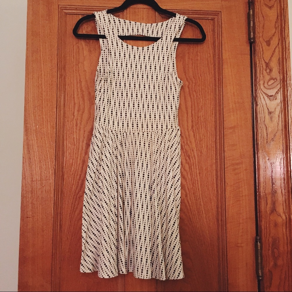 White Printed Mini Dress with Cutout Back